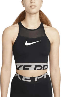 Nike Women's Pro Dri-Fit Cropped Training Tank Top (as1, Alpha, s, Regular, Regular, Black)