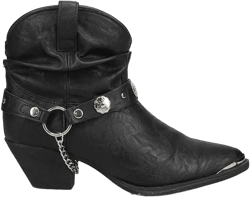 Dingo Womens Fiona Pointed Toe Pull On Casual Boots Ankle - Black