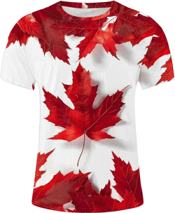 Canada Flag Shirt Men 3D Maple Leaf Print T-Shirt Graphic Tees Canadian Pride Patriotic Shirts Short Sleeve Tshirts Red X-Large