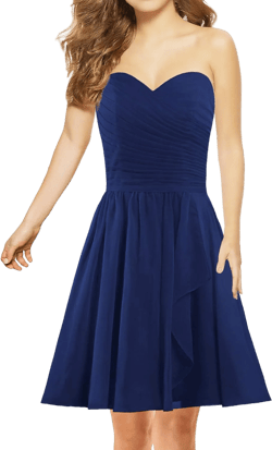 Women's Sweetheart 2024 Elegant Short Bridesmaid Dresses Wedding Guest Dresses Cocktail Party Dresses 12 Navy Blue