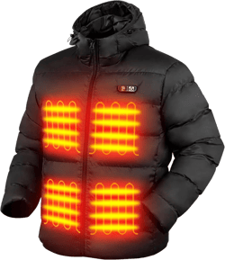PTAHDUS Men’s Heated Jacket with Battery Pack 7.4V, with Hand Warmer Pocket Lightweight Heated Puffer Jacket Men Medium Black