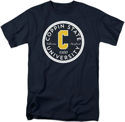 LOGOVISION Official Collegiate Distressed Plaid Badge Short Sleeve Unisex for Men & Women Cotton T Shirt Collection 1 Medium Coppin State University
