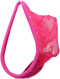 Lace C Trousers String Thong Men Ultra-thin Bikini Thong Man Sexy U Convex Underwear Gay Pouch Underwear Tanga Slip G-strings One Size Rose Red