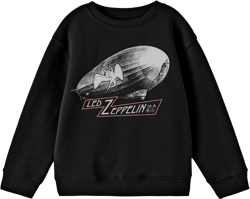 Led Zeppelin Distressed Vintage Style Dazed & Confused Cover Art Junior's Black Crew Neck Sweatshirt-XL