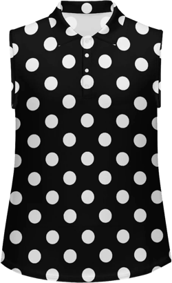 Polka Dots T Shirts Golf Tank Top Women Moisture Wicking Tennis Vest Sleeveless Tee Dry Fit Breathable Sports Vests