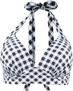 RUMONTY Women's Halter Ruffled Bikini Top Plus Size Molded Soft Pads Swimsuit Push Up Bow Swimwear : Clothing, Shoes & Jewelry