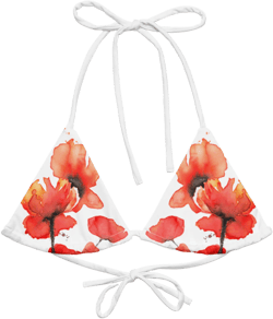 Bikini Top |  Red Poppies