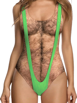 uideazone Women Funny Swimsuit Hairy Body Chest Printed Hippie Swimsuits Bathing Suit One Pieces Swimwear Monokini at Amazon Women’s Clothing store