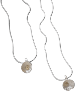 Small Acorn Cup Pendant Silver 18ct Yellow Gold Necklace