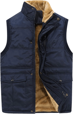 Flygo Men's Winter Warm Outdoor Padded Puffer Vest Thick Fleece Lined Sleeveless Jacket X-Large Blue-a
