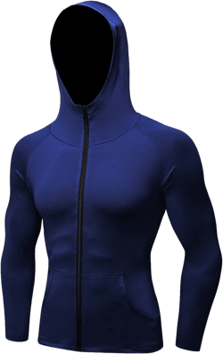 Locachy Men's Slim Lightweight Full Zip Up Running Workout Track Hoodie Jacket Active Sweatshirts with Zipper Pockets X-Small Navy