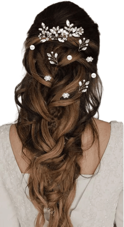 12 Pieces Pearl Crystal Bridal Hair Pins Hair Accessories for Women Wedding HairPieces for Brides Vintage Decorations Bride Bridesmaids Set 80345