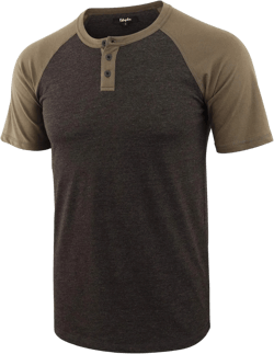 Men's Casual Vintage Short/Long Raglan Sleeve Active Sports Baseball Henley Jersey Shirts