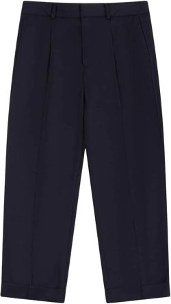 ASSUAL Women's Straight Leg Dress Pants, Relaxed Fit Business Casual Trousers with Pockets Small #026 Black