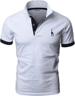 Mens Polo T-Shirt Solid Polo Tee 10-Color Basic Slim Top Fashion Casual T-Shirt Asia XXL(US L) White