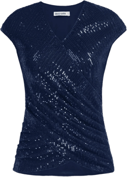 GRACE KARIN Womens Sparkle Sequin Top Shimmer Glitter Blouse Twist Front V Neck Cap Sleeve Club Party Shirt at Amazon Women’s Clothing store
