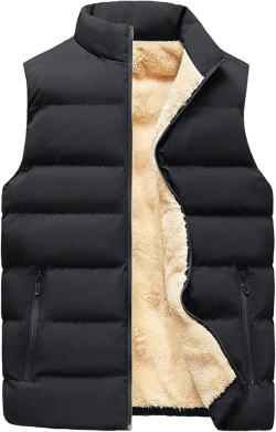 Men's Vest Jacket Puffer Vest Casual Winter Warm Zipper Sleeveless Vest Jacket Coat Outwear Tops Vests, L-7XL X-Large Px1-black