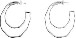 Irregular double hoop earrings