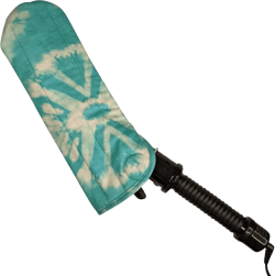 Case/Cover [Heat Resistant] for Curling Irons, Flat Irons or Straighteners, and Styling Irons, Silicone Coated Lining and Quilted Cotton Pouch for Travel, Gym, or Home [Tie Dye Teal]