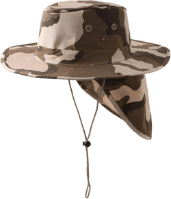 Camouflage Hat Neck Protection from Sun Desert Tan Brown Camo Fishing Bee Keeper Safari Bush Outdoors Men Women One Size-Large Tan and Brown Desert Camouflage