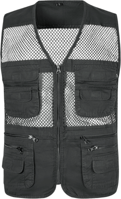 Mens Mesh Vest Lightweight Summer Cotton Vest Multi Pocket Quick Dry Fishing Vest Sleeveless Jacket Medium Dark Green