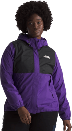 The North Face Women's Plus Antora Jacket 1X Peak Purple/Tnf Black
