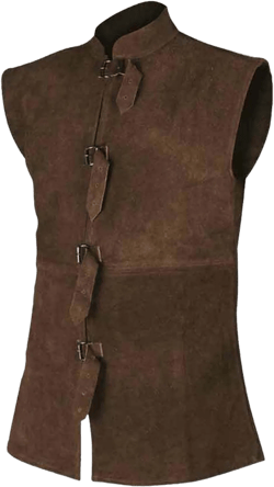 Mens Faux Leather Suede Vest Retro Gothic Steampunk Waistcoat Casual Western Cowboy Vest Jacket Slim Fit Vest Waistcoat Large Brown
