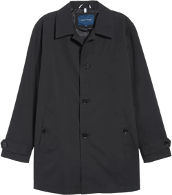 Cole Haan Men's Classic Stand Collar Rain Jacket Black Small