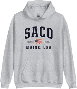 Patriotic Saco Hoodie - USA Flag Saco, Maine 4th of July Sweatshirt