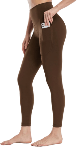 HeyNuts Essential 7/8 Leggings with Side Pockets for Women, High Waisted Tummy Control Compression Pants 25''