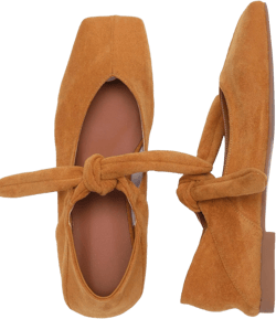 Square Toe Ballet Flats for Women Bow Mary Jane Flats Slip On Dress Ballerina Shoes 11 Ginger Suede