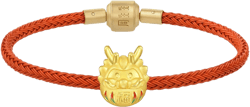 CHOW SANG SANG 999 24K Solid Gold Mini Charm Lucky Dragon Daruma Doll Charm Blessing Bracelet for Women 94300C: Clothing, Shoes & Jewelry