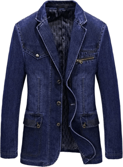 Men Classic 3 Button Denim Jacket Slim Lapel Washed Denim Suit Jackets Casual Blazer Sport Jean Coat (sqBlue,X-Large)
