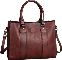 Genuine Leather Satchel Purses Handbags for Women Top Handle Shoulder Bags Lady Crossbody Tote Bag Coffee