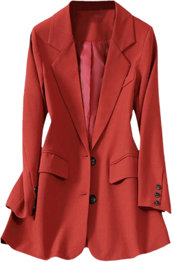 Women Blazer Temperament Casual Ladies Jacket Professional Autumn Winter Blazer Medium Brick Red