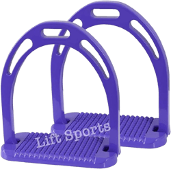 4.75 Inch Horse Riding Safety Stirrups Light Weight Durable Irons Aluminium Metal (Purple)