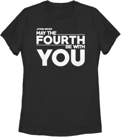 Women's Star Wars May the Fourth Be With You Bold  Graphic Tee Black Small
