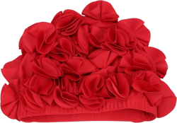 Swim for Women Swimming,Long Hair Swimming Women Adult Kids Retro Floral Petal Swimming Hats Fashion Elastic Long Hair Swim Bathing(Red)