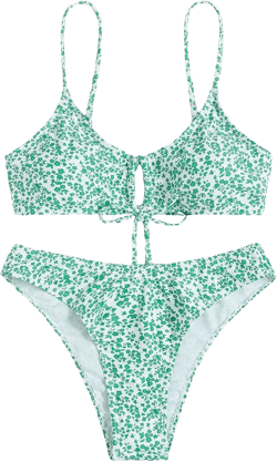 Floerns Women's Two Piece Bathing Suit Floral Print Triangle Bikini Swimsuit : Clothing, Shoes & Jewelry