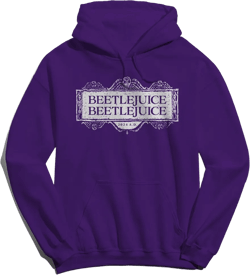 Beetlejuice Men's Beetlejuice Beetlejuice Logo Long Sleeve Graphic Cotton Sweatshirt Hoodie - Purple M