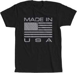 Made in USA T-Shirt - Patriotic American Flag Shirt X-Large Black