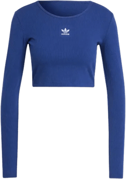 Essentials Ribbed Crop Long Sleeve Tee