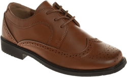 Josmo Boys Wingtip Oxford Lace Dress Shoes - Tan, 12