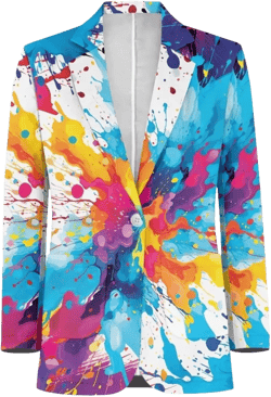 Flashideas Blazer Jacket Men One Button Suit Long Sleeve Blazer Jackets FashionBlazer Business Suit Jacket XX-Large Colorful Tie Dye