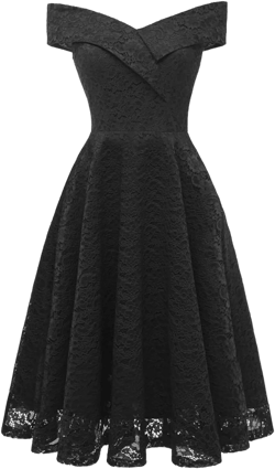 Women Lace Party Dress Sexy Off Shoulder Summer V Neck A Line Vintage Vestidos Medium Black