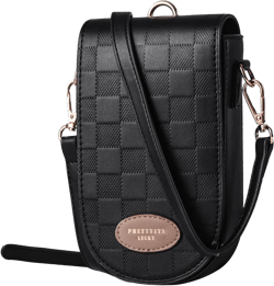 Small Cellphone Crossbody Bags Purse for Women Phone Wallet Purse Mini Phone Case PU Leather with 2 Straps Black