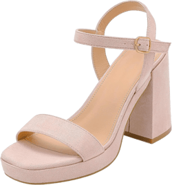 Platform Sandals Women Fashion Block Chunky Heeled Sandals Open Toe High Heels Evening Wedding Party Prom Dance Summer Ankle Strap Dress Shoes
