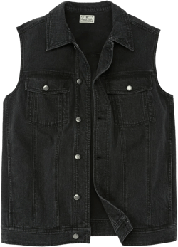 Liberty Blues by KingSize Denim Vest - 3XL, Black Denim