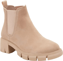 Fttpdeaus Women's Lug Sole Ankle Boots Casual Chunky Platform Boots Elastic Block Heel Combat Chelsea Booties
