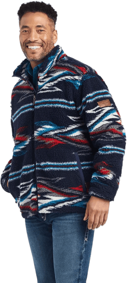 Ariat Men's Fleece Chimayo Jacket Navy Mexico Navy Small